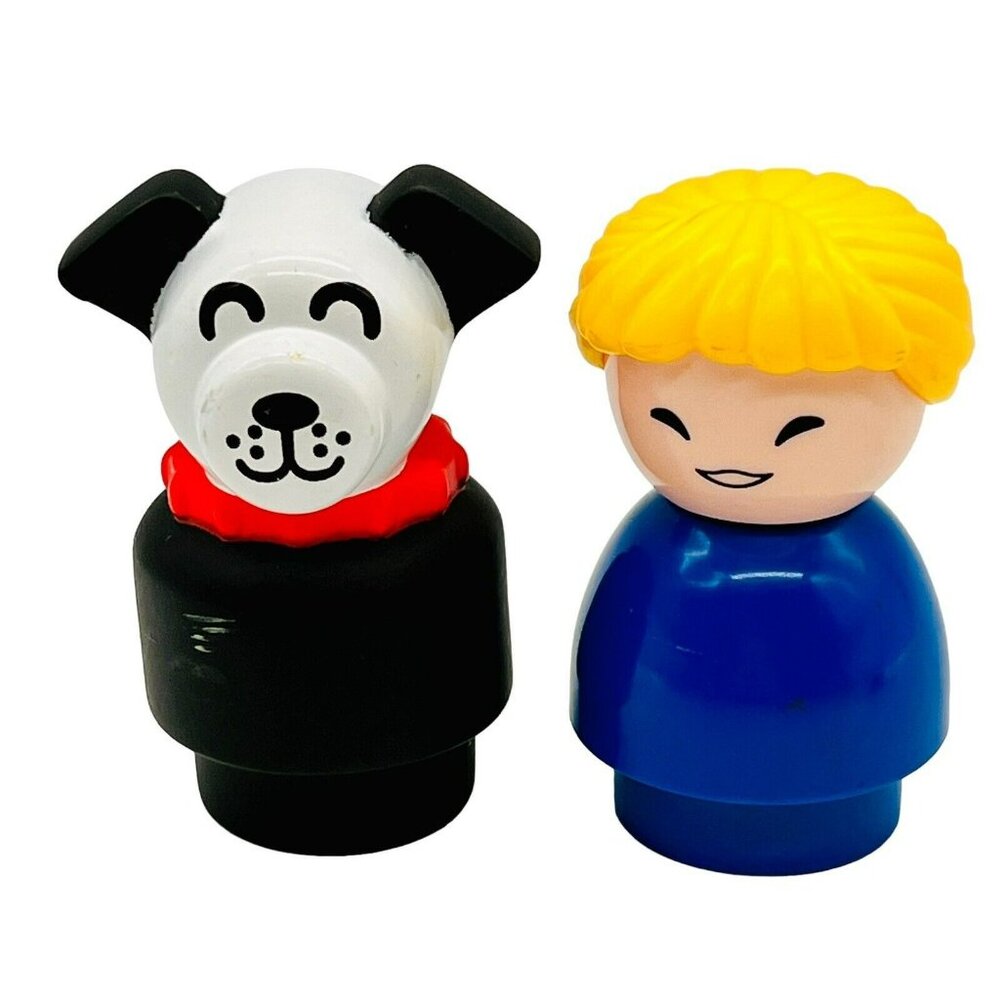 Fisher Price Jumbo Little People Dog Red Collar Mother Woman 3 inch 2008